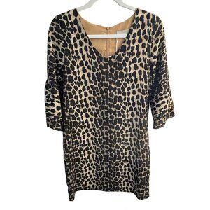 NWT Belongsci V Neck Leopard Print Sheath Dress Size S